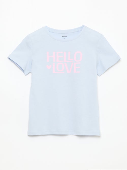 T-shirt imprimé message à manches courtes - Kiabi