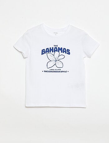 T-shirt imprimé message à manches courtes