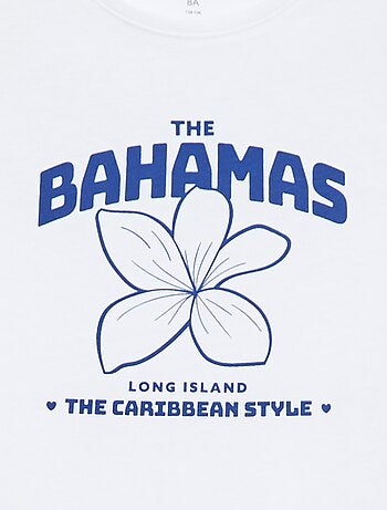 T-shirt imprimé message à manches courtes