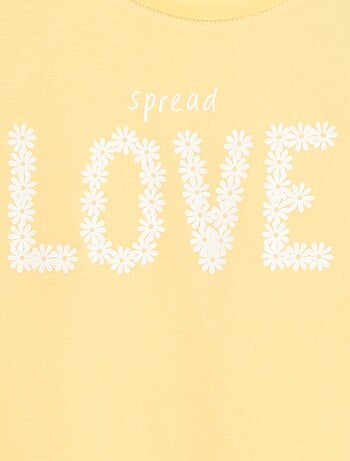 T-shirt imprimé message à manches courtes