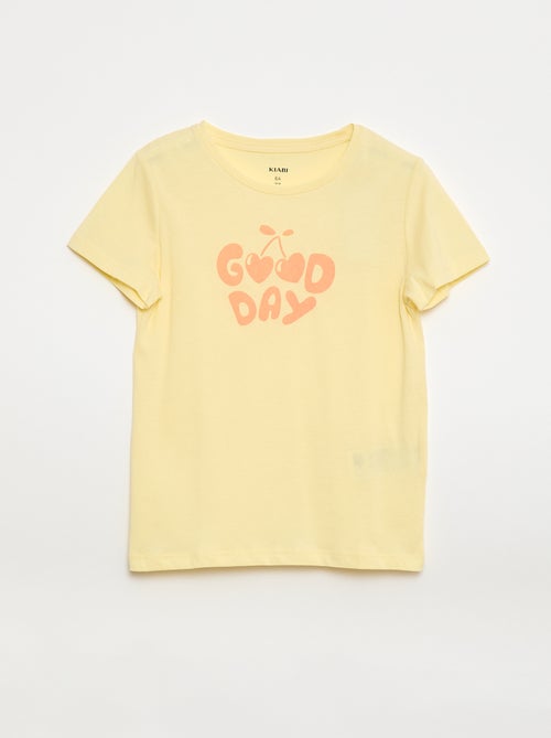 T-shirt imprimé message à manches courtes - Kiabi