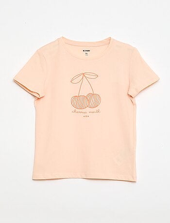 T-shirt imprimé message à manches courtes