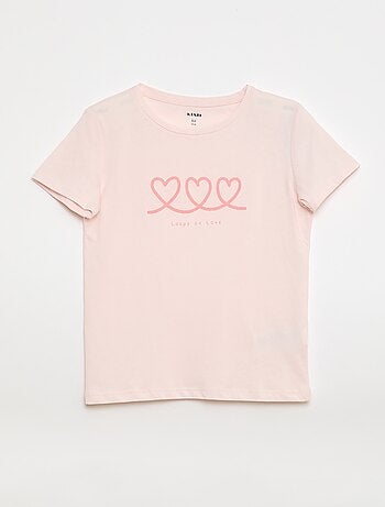 T-shirt imprimé message à manches courtes