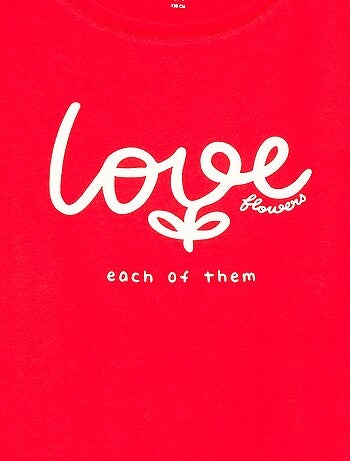 T-shirt imprimé message à manches courtes