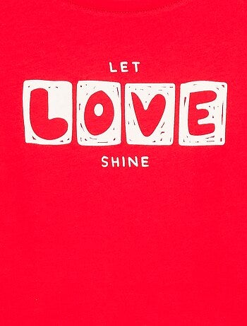 T-shirt imprimé message à manches courtes