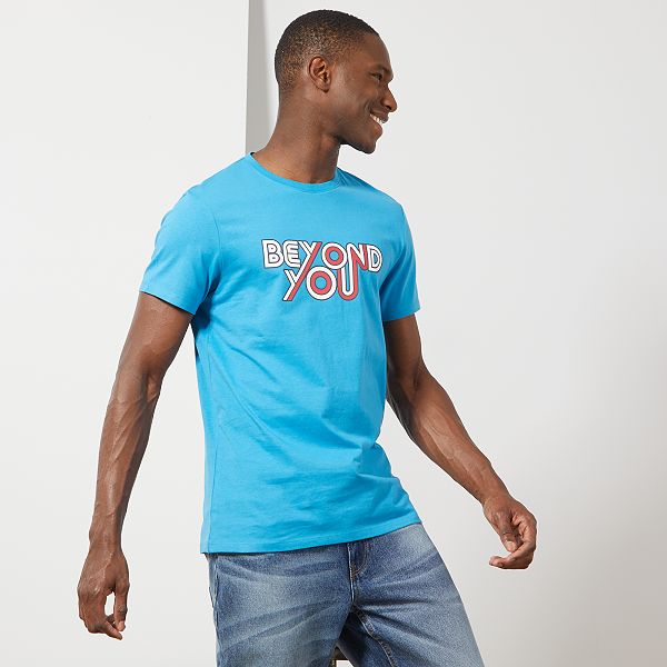 tee shirt bleu turquoise homme