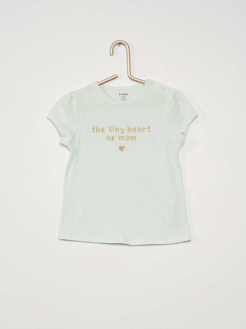 T-shirt imprimé message Bleu - Kiabi