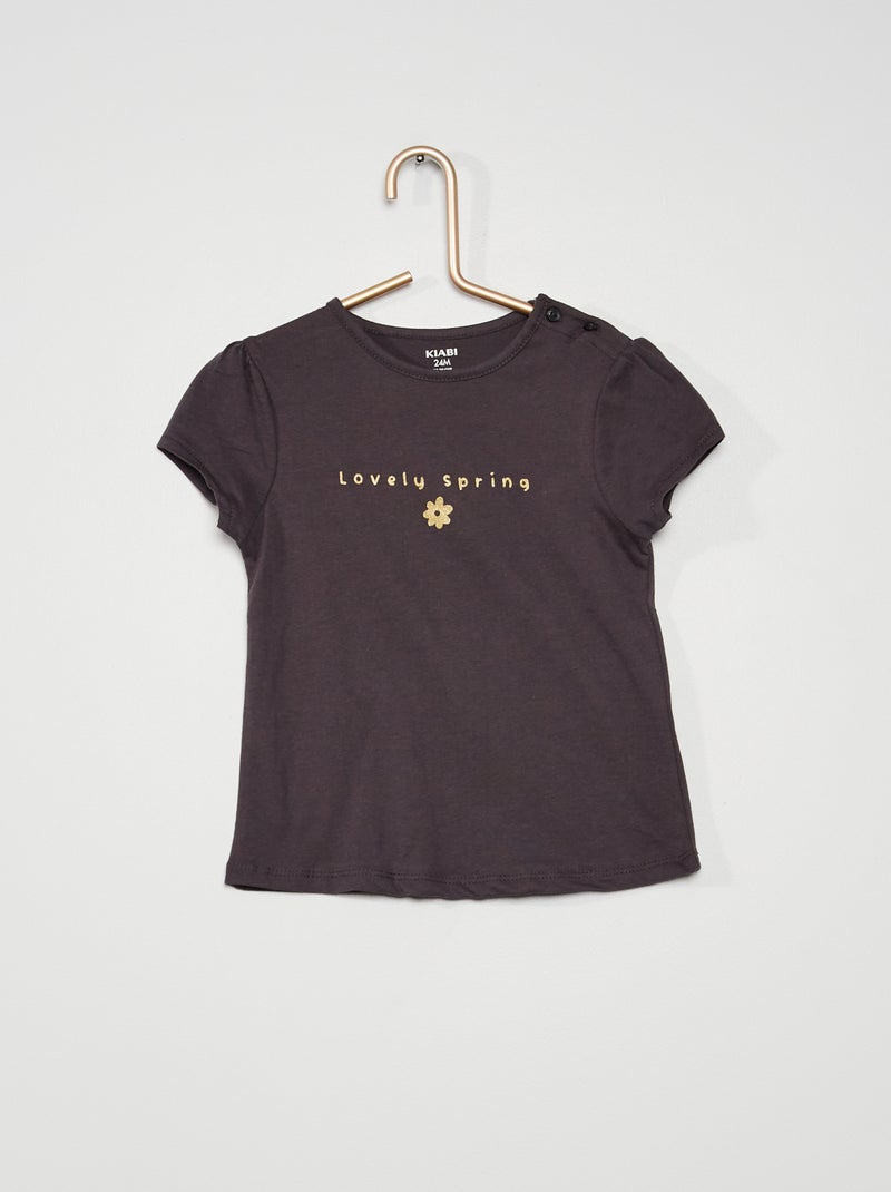T-shirt imprimé message Gris - Kiabi