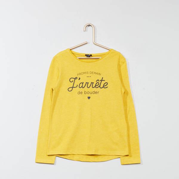 t shirt fille jaune