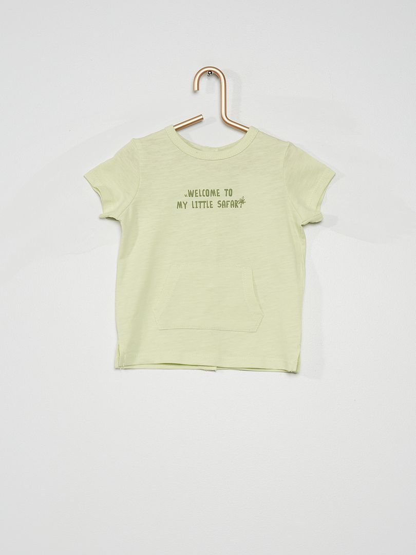 T-shirt imprimé message vert - Kiabi
