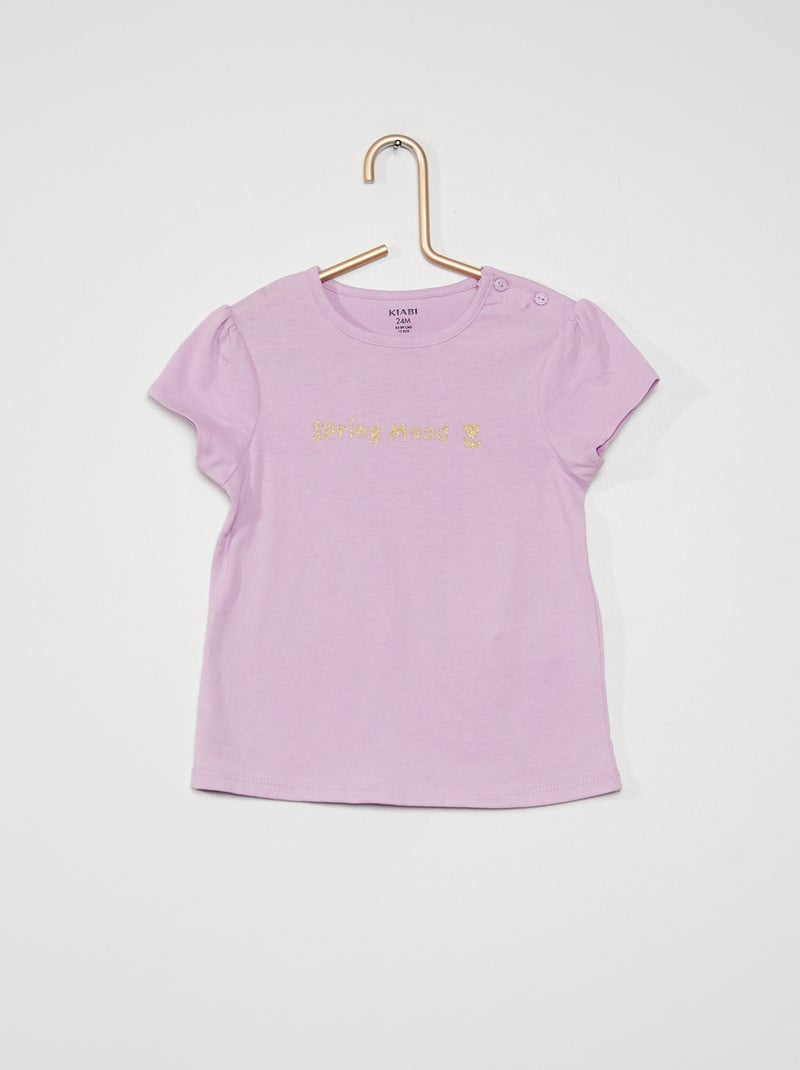 T-shirt imprimé message Violet - Kiabi
