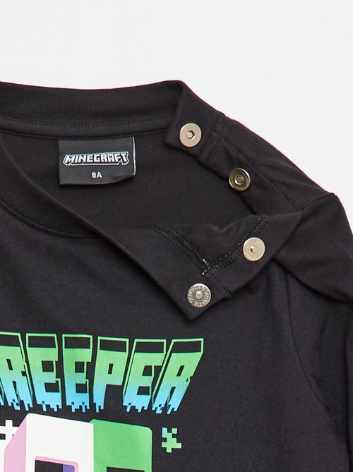 T-shirt imprimé 'Minecraft' à manches longues - collection facile à enfiler - Kiabi