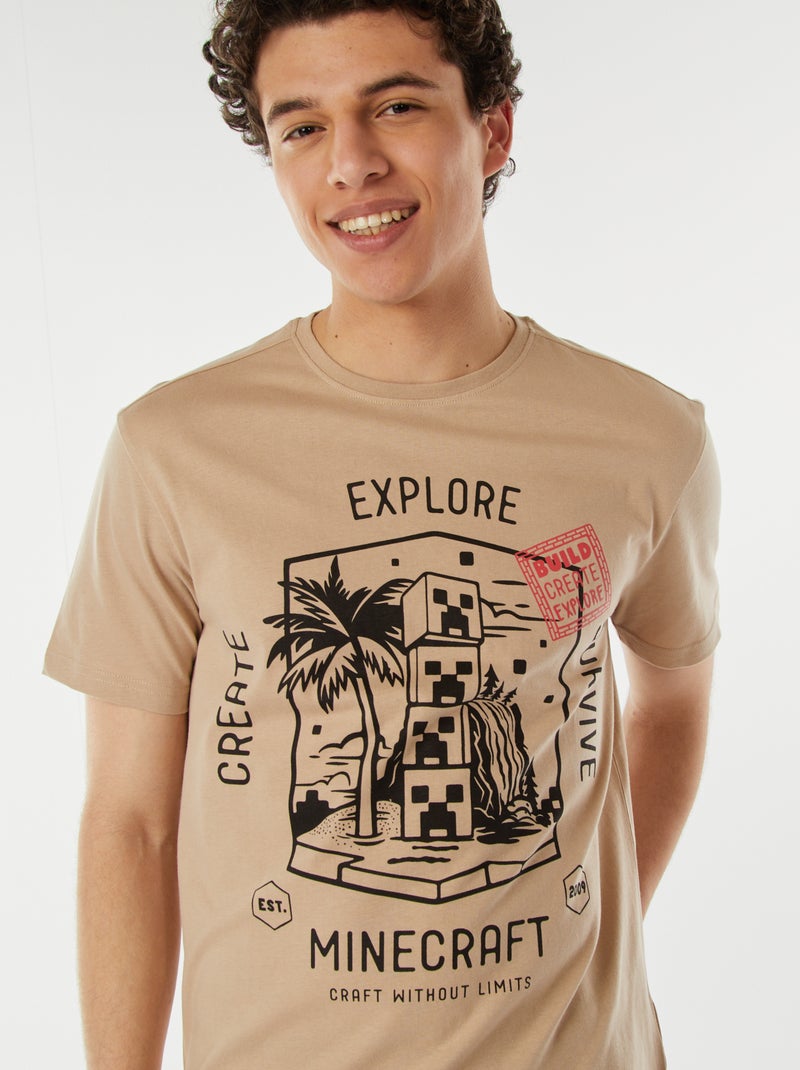T-shirt imprimé 'Minecraft' beige - Kiabi