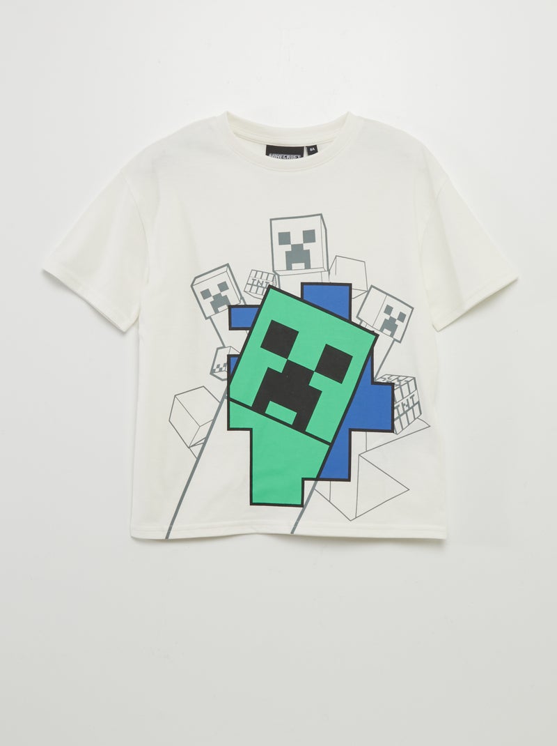 T-shirt imprimé 'Minecraft' Blanc - Kiabi