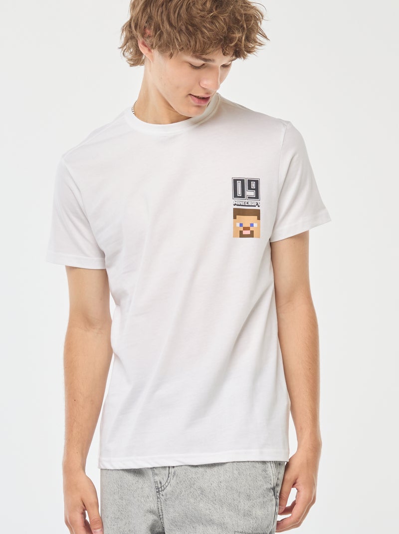 T-shirt imprimé 'Minecraft' blanc - Kiabi