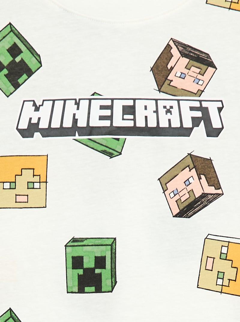 T-shirt imprimé 'Minecraft' Blanc - Kiabi