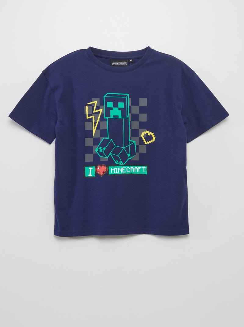 T-shirt imprimé 'Minecraft' Bleu - Kiabi