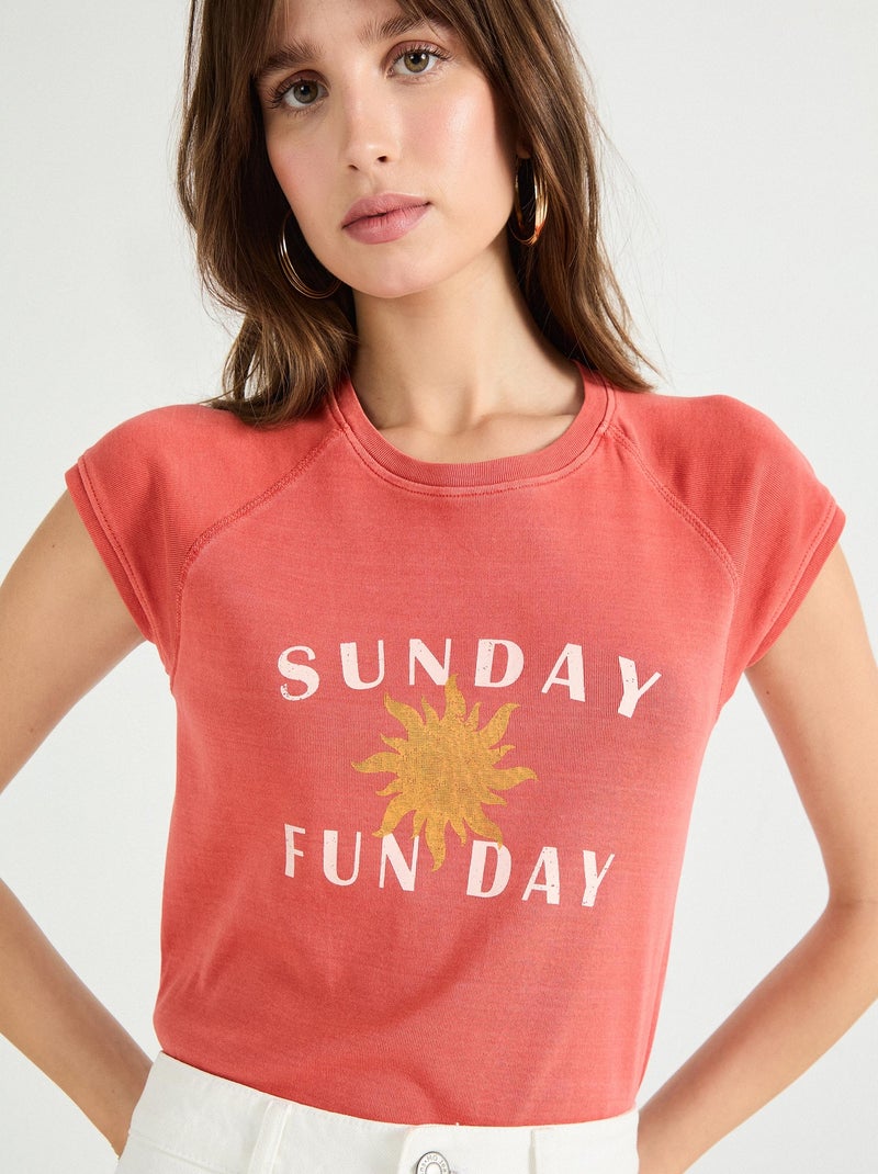 T-shirt imprimé MO Fashion Rose - Kiabi