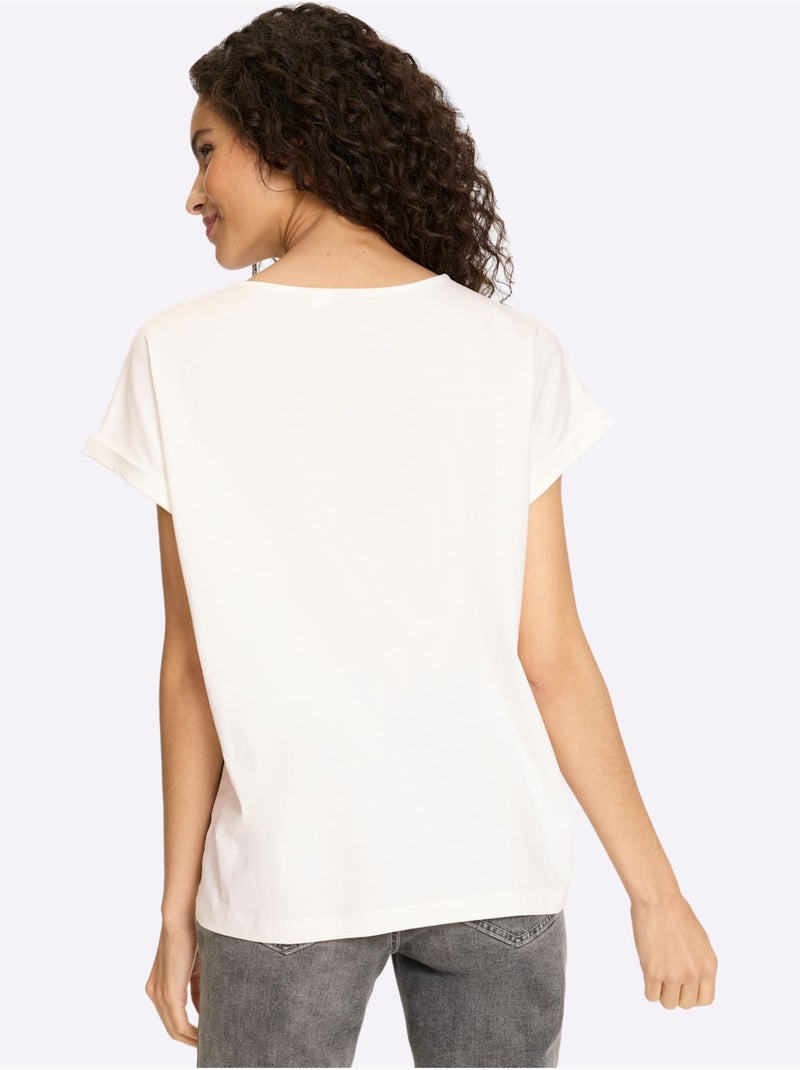 T-shirt Imprimé Mode - Taille Standard - Helline Ecru - Kiabi