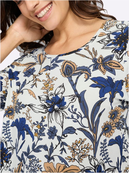 T-shirt Imprimé Motif Floral - Taille Standard - Witt - Kiabi T-shirt Imprimé Motif Floral - Taille Standard - Witt - Kiabi