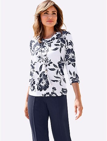 T-shirt Imprimé Motif Floral Féminin - Taille Standard - Witt