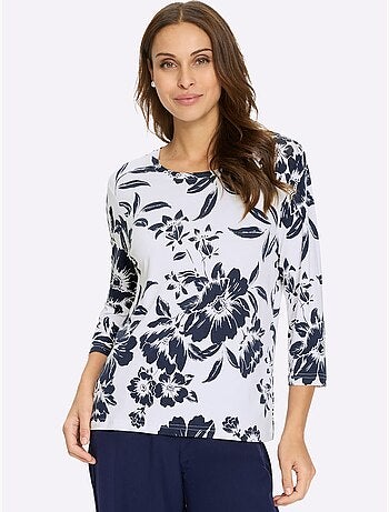 T-shirt Imprimé Motif Floral Féminin - Taille Standard - Witt