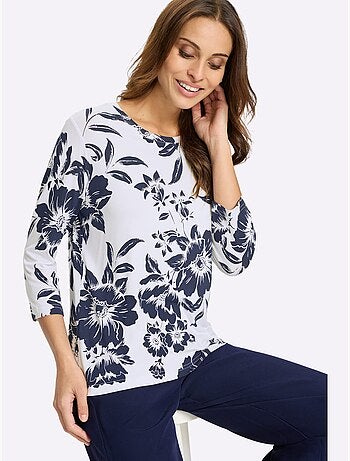 T-shirt Imprimé Motif Floral Féminin - Taille Standard - Witt