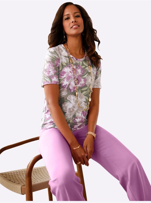 T-shirt imprimé motif floral féminin - taille standard - witt - Kiabi T-shirt imprimé motif floral féminin - taille standard - witt - Kiabi