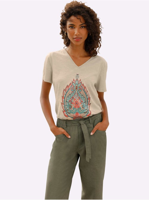 T-shirt Imprimé Motif Imprimé - Taille Standard - Helline - Kiabi T-shirt Imprimé Motif Imprimé - Taille Standard - Helline - Kiabi