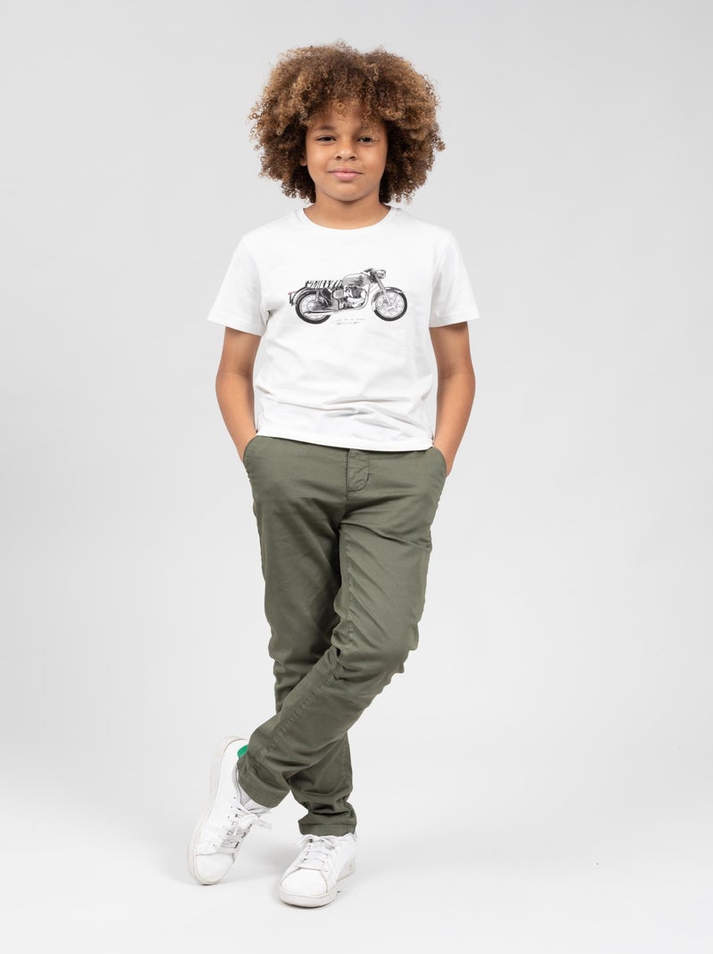 T-shirt imprimé moto 'Deeluxe' Blanc - Kiabi