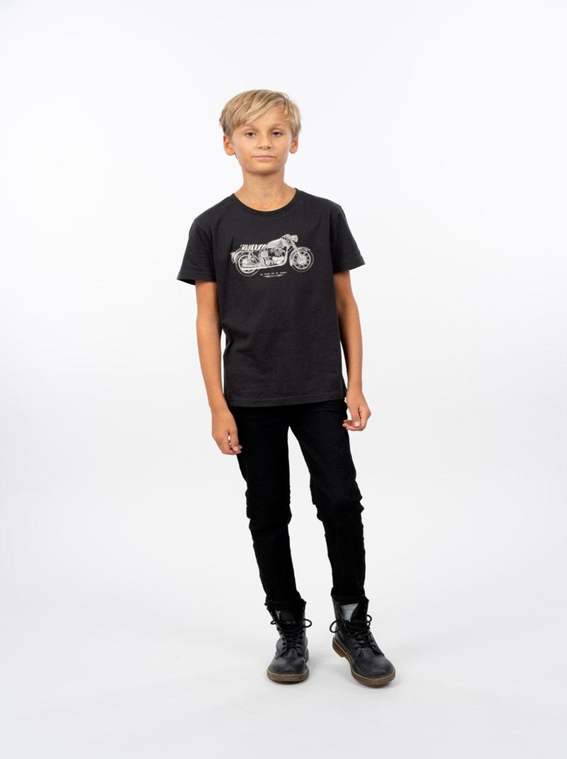 T-shirt imprimé moto 'Deeluxe' gris anthracite - Kiabi