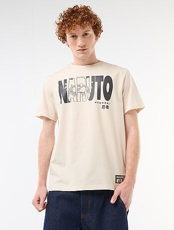 T-shirt imprimé 'Naruto' en coton uni
