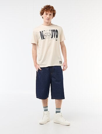 T-shirt imprimé 'Naruto' en coton uni
