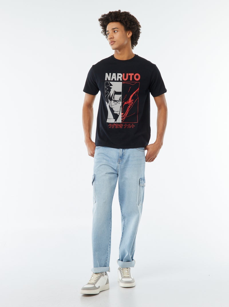 T-shirt imprimé 'Naruto' manches courtes Noir - Kiabi