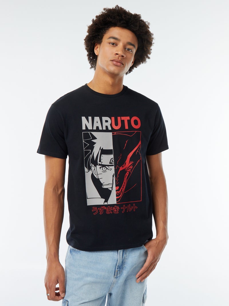 T-shirt imprimé 'Naruto' manches courtes Noir - Kiabi