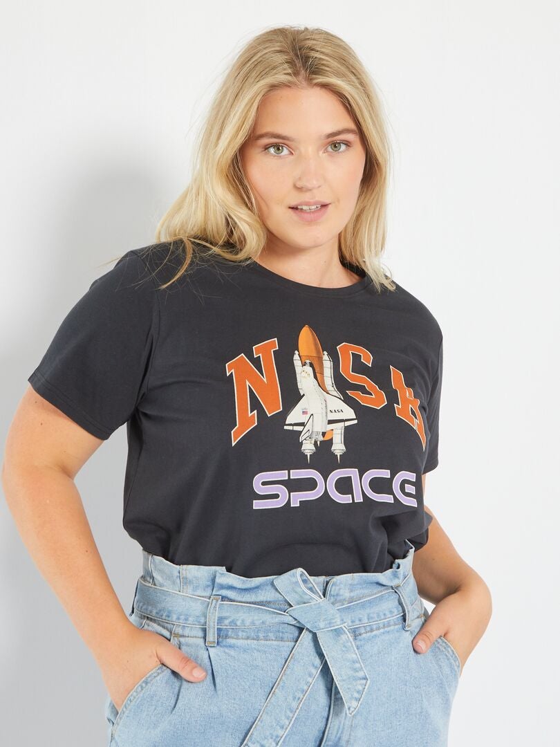 T-shirt imprimé 'NASA' Gris anthracite - Kiabi