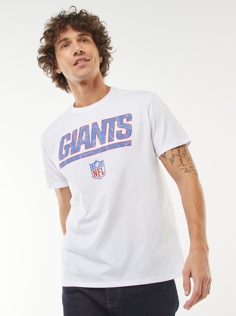 T-shirt  imprimé 'NFL' 'Giants' manches courtes blanc - Kiabi