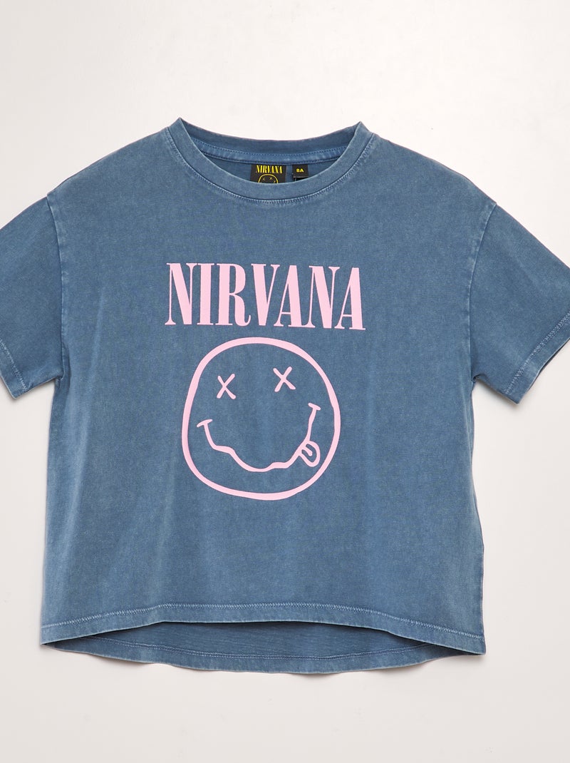 T-shirt imprimé 'Nirvana' Bleu - Kiabi