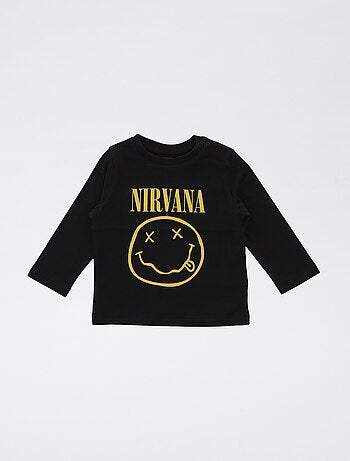 T-shirt imprimé 'Nirvana' en coton uni
