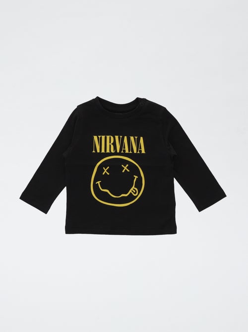 T-shirt imprimé 'Nirvana' en coton uni - Kiabi