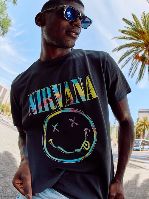 T-shirt imprimé 'Nirvana' manches courtes - Kiabi