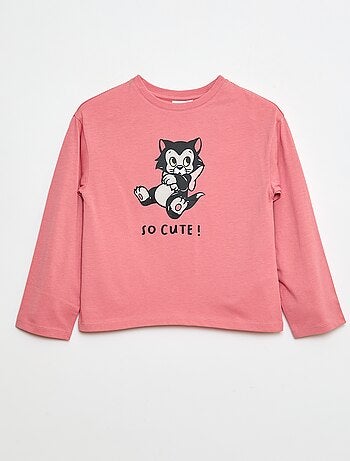 T-shirt imprimé Noël 'Disney' 'Figaro' en jersey coton