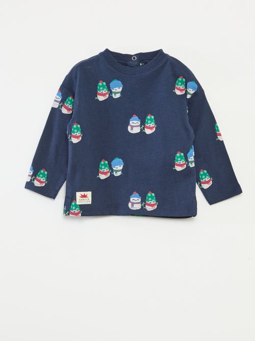 T-shirt imprimé Noël en coton - Kiabi