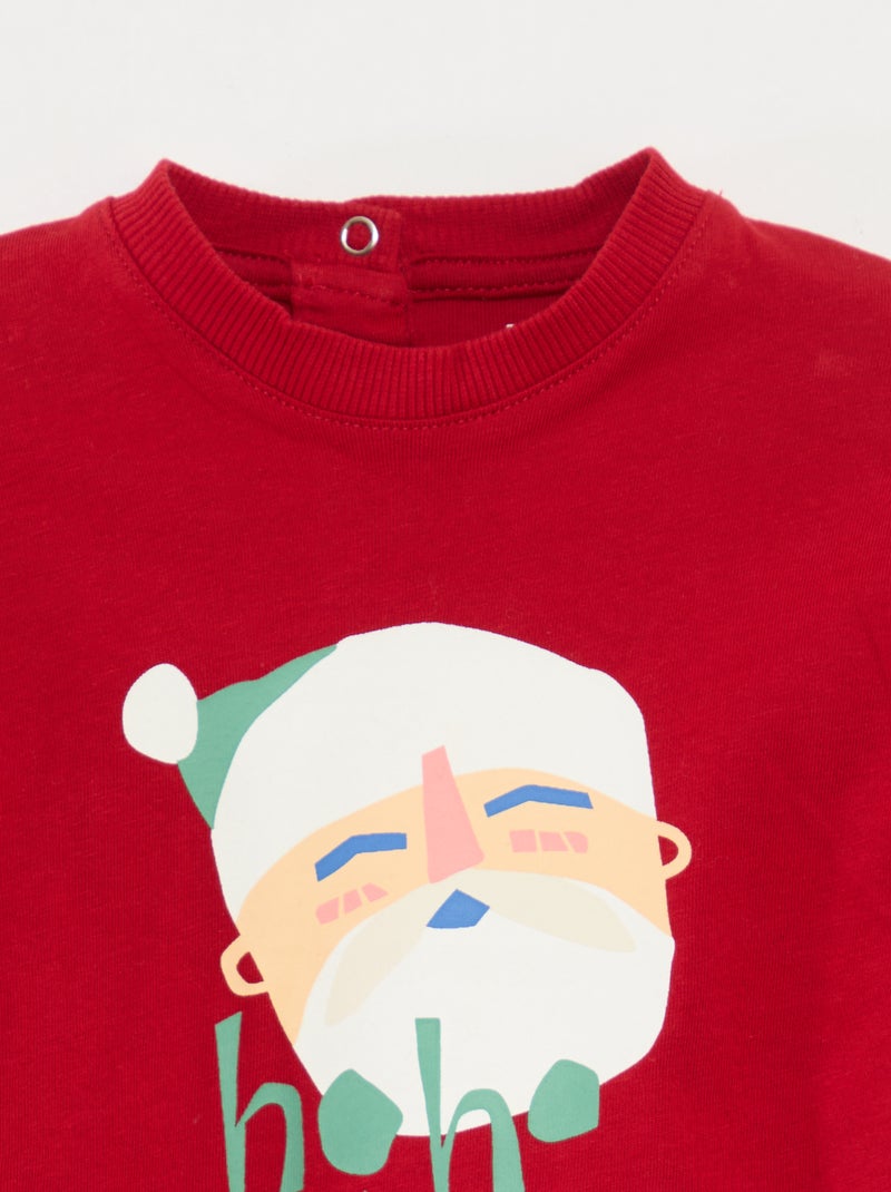 T-shirt imprimé Noël en coton Rouge - Kiabi