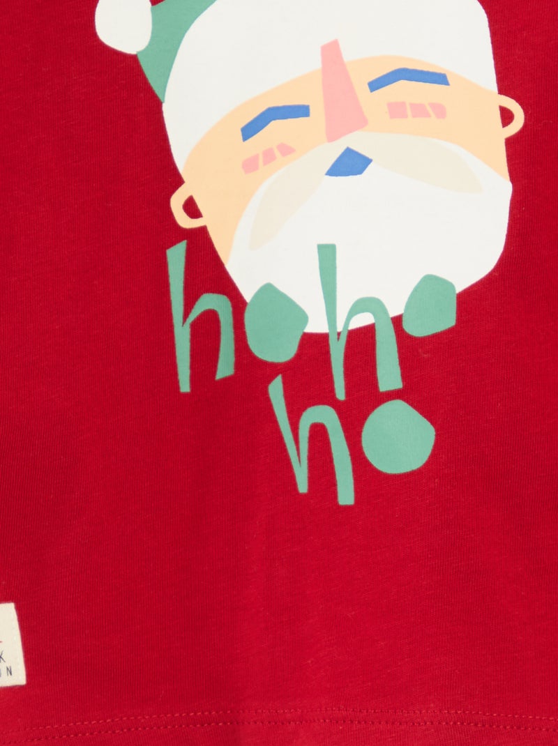 T-shirt imprimé Noël en coton Rouge - Kiabi