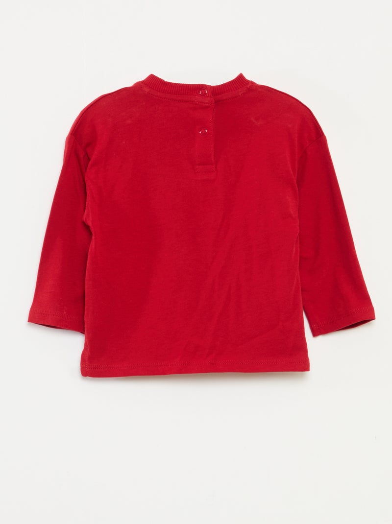 T-shirt imprimé Noël en coton Rouge - Kiabi