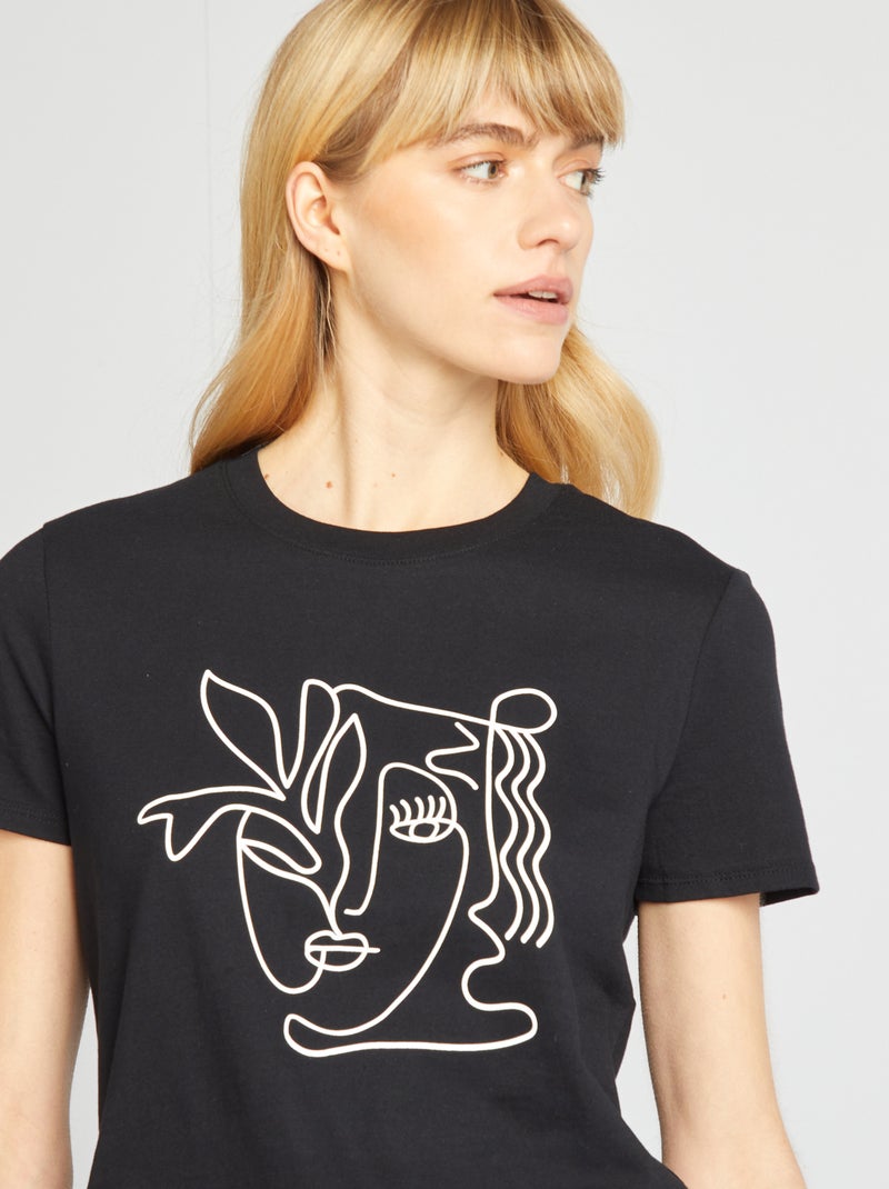 T-shirt imprimé Noir - Kiabi