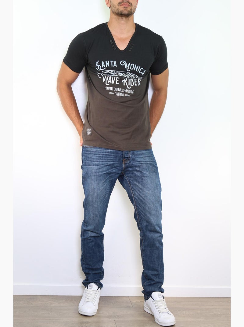 T-shirt imprimé Noir - Kiabi