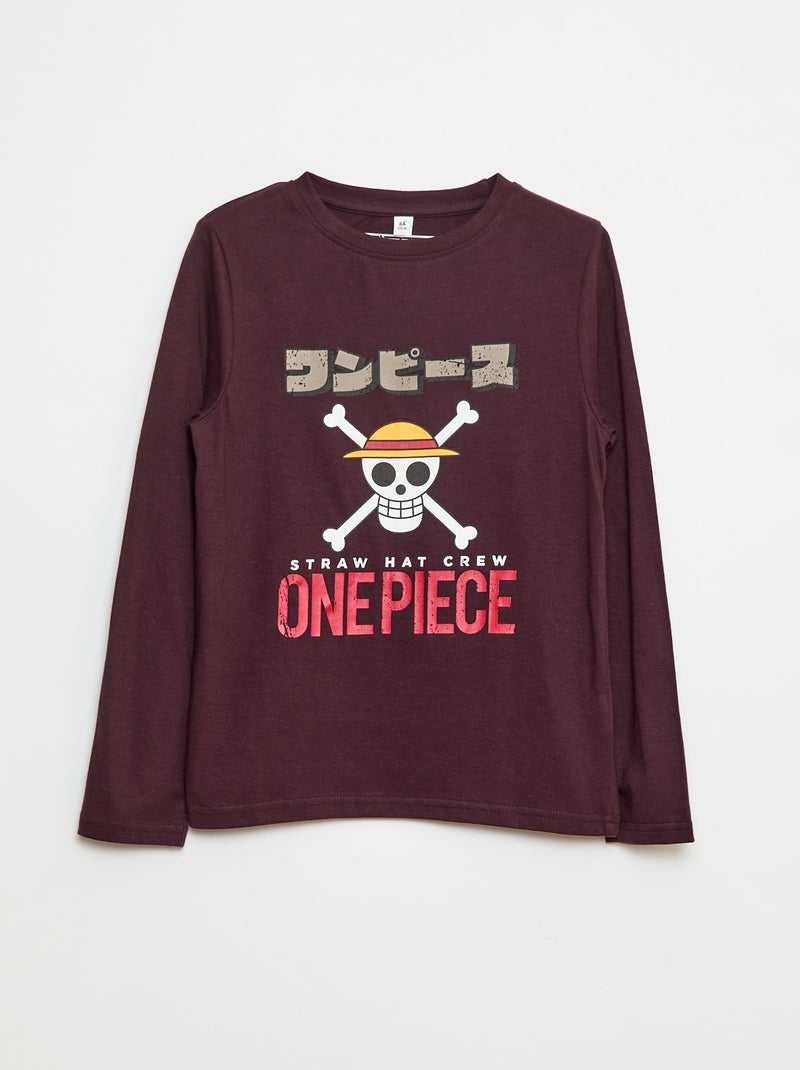 T-shirt imprimé 'One piece' Bordeaux - Kiabi