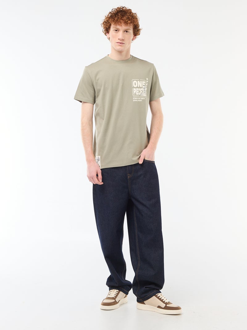 T-shirt imprimé 'One piece' en coton Vert - Kiabi